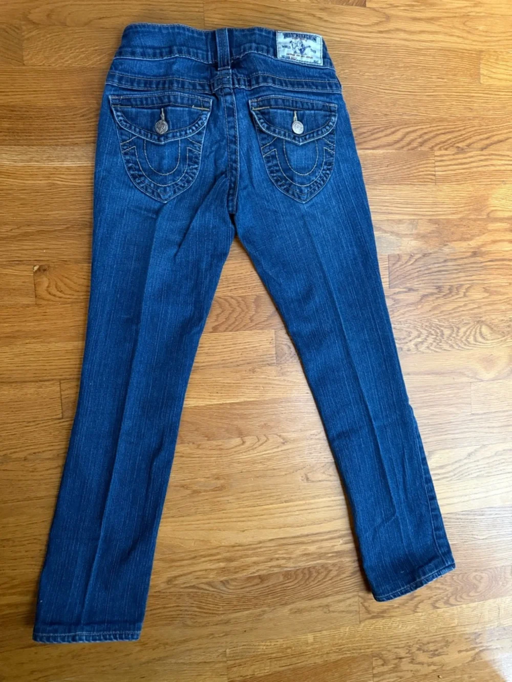 True Religion Women's Straight-Leg Jeans in Deep Blue Wash - Picture 2 of 5